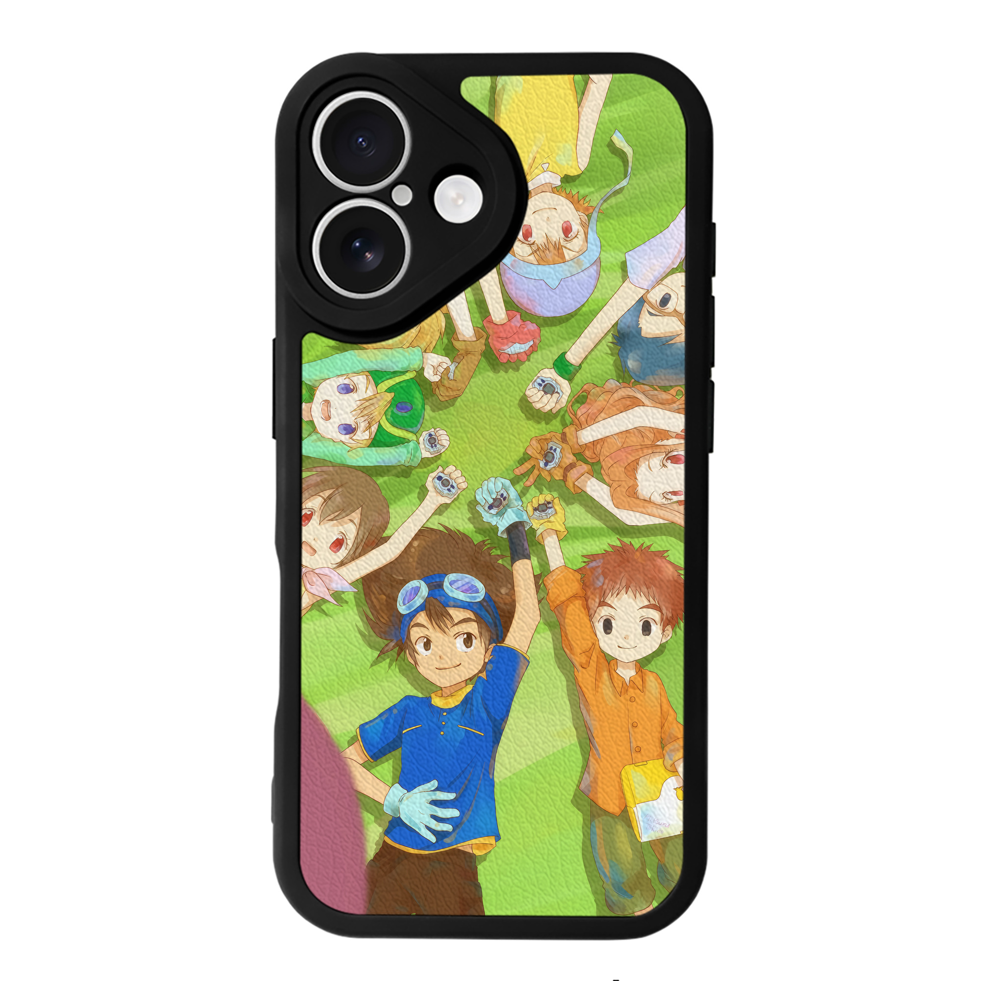 （画像用） Digimon デジタルモンスター/デジモン 【iPhone 16シリーズ対応】シリコンスマホケース（レザー調） 材質：シリコン